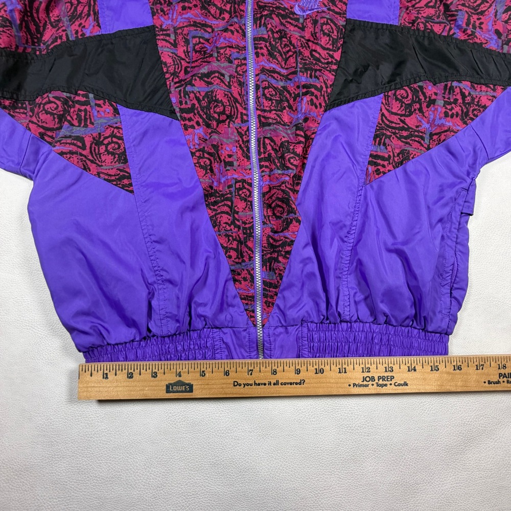 Vintage Nike Windbreaker Jacket Purple Pink Abstract 90s Retro Womens Small - Picture 6 of 14